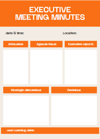 Orange Modern Meeting Minutes
