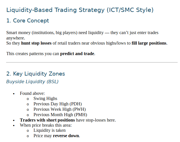 Liquidity Based Trading Strategy